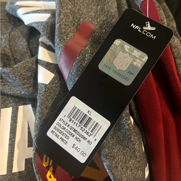 Washington Commanders Football Team NFL Men’s Dri-Wick X-Large XL Grey Shirt NWT - Picture 6 of 8